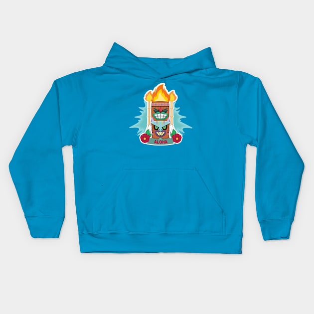 Aloha Hawaiian Tiki Kids Hoodie by bluerockproducts